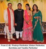 Pradeep Palshetkar, Rohan Palshetkar, Karishma and Nandita Palshetkar at Roahn Palshetkar ceremony in Mumbai on 19th Dec 2012.jpg